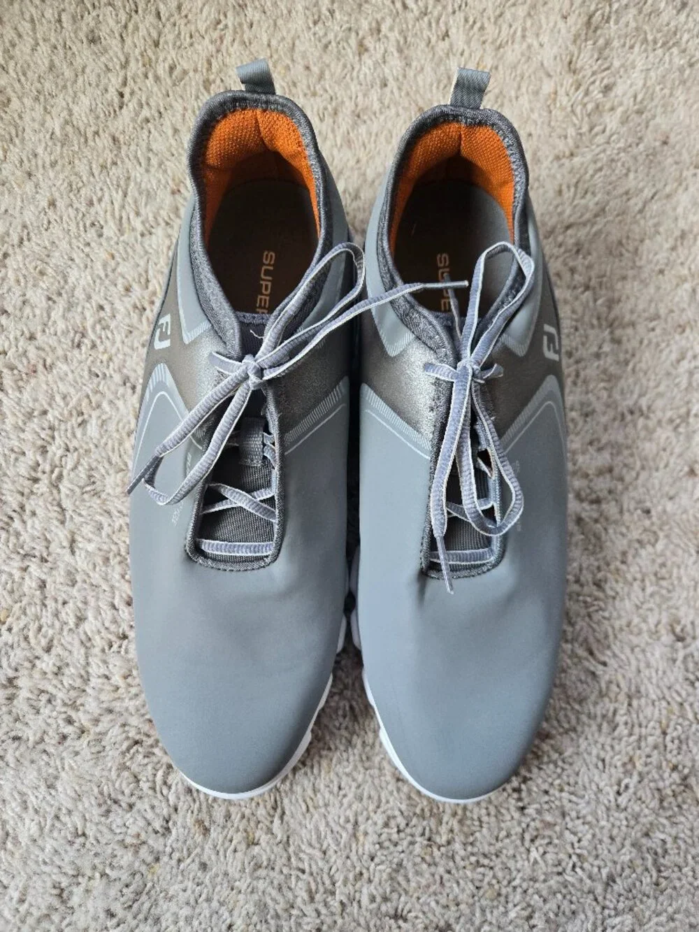 FootJoy Superlites XP Spikeless Golf Shoes Grey/Orange 58073 Men’s US Size 11.5